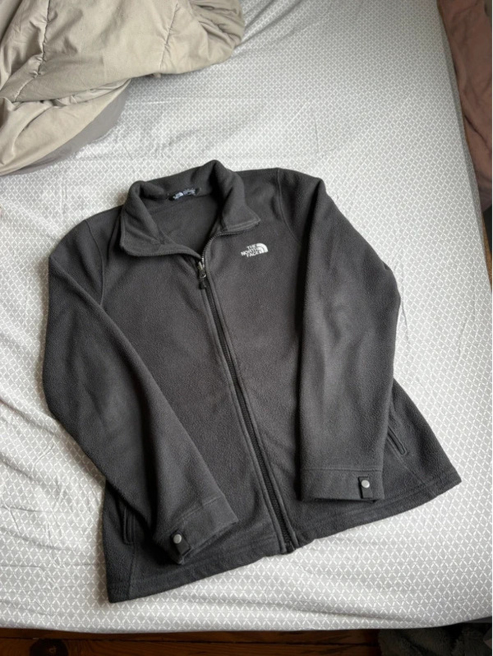 Womens Medium Black North Face Fleece Zip Jacket